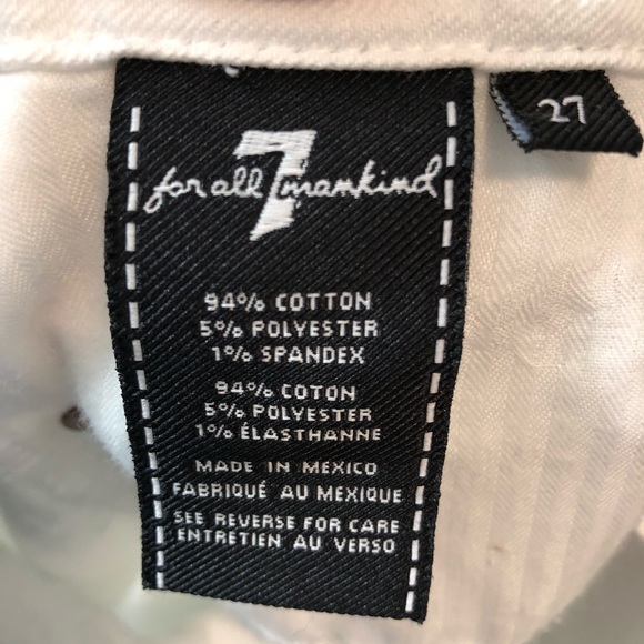 7 for all Mankind skinny jeans in clean white 27 - Picture 5 of 6